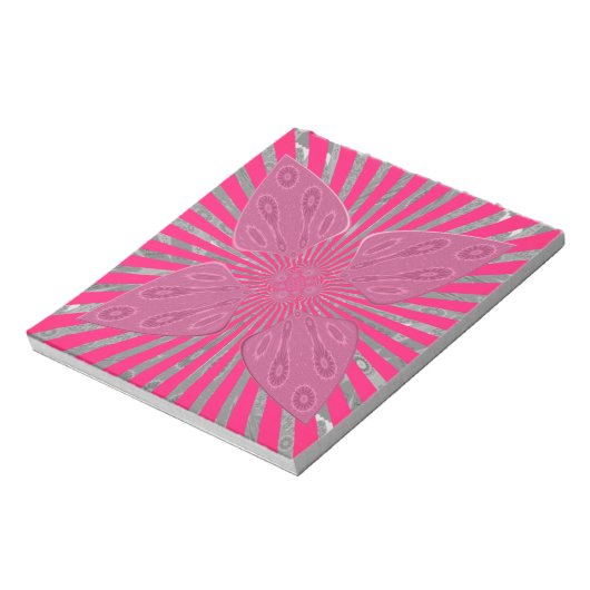 , levendige roze prachtige, stijlvolle, stijlvolle notitieblok (Linkerzijde)