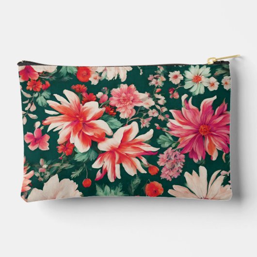 Levendige roze-rode en delicate witte bloemen etui (Achterkant)