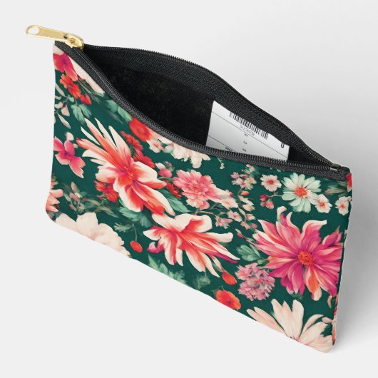 Levendige roze-rode en delicate witte bloemen etui (Open)