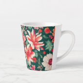 Levendige roze-rode en delicate witte bloemen latte mok (Rechts)