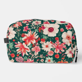 Levendige roze-rode en delicate witte bloemen toilettasje