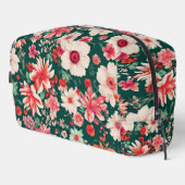 Levendige roze-rode en delicate witte bloemen toilettasje (Rechterhoek)