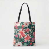 Levendige roze-rode en delicate witte bloemen tote bag (Voorkant)
