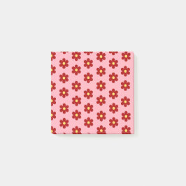 Levendige Roze & Rode Retro Bloem Lente Zomer Post-it® Notes