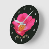 Levendige Roze Roos Bloem Persoonlijk Ronde Klok (Hoek)