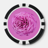 Levendige roze roos uitsnijding poker chips (Voorkant)