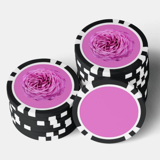 Levendige roze roos uitsnijding poker chips (Opstapeling)