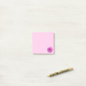 Levendige roze roos uitsnijding post-it® notes (Op bureau)