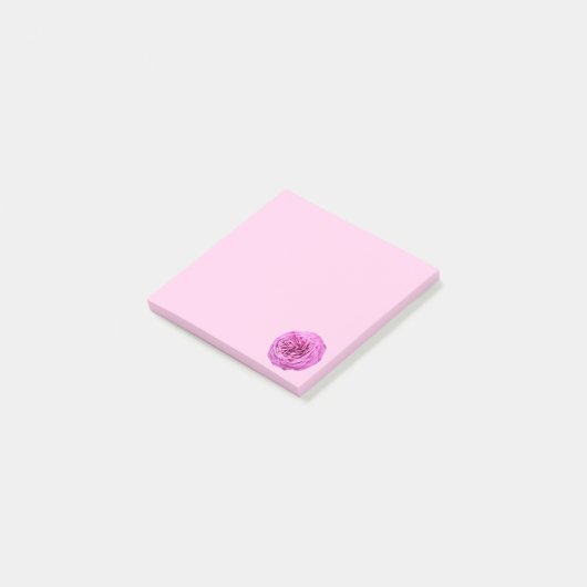 Levendige roze roos uitsnijding post-it® notes (Schuin)