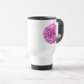 Levendige roze roos uitsnijding reisbeker (Voorkant rechts)