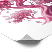 Levendige Roze ROZE GLAS BOOM 3D Tekst Kunst Poster (Hoek)
