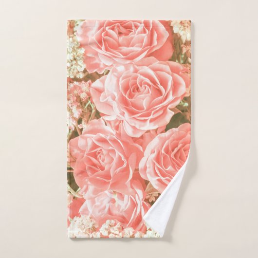 Levendige roze rozen Floral | Handdoekset Bad Handdoek (Handdoek)
