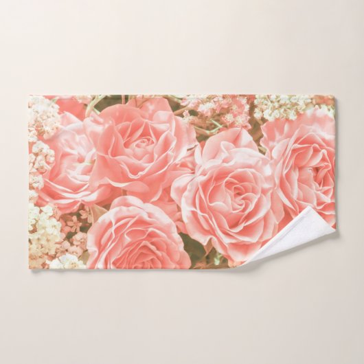 Levendige roze rozen Floral | Handdoekset Bad Handdoek (Handdoek)