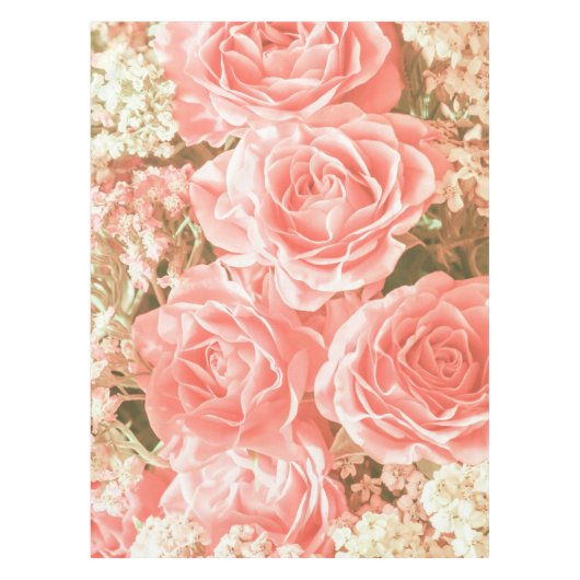 Levendige roze rozen Floral | Tablecloth Tafelkleed (Voorkant)