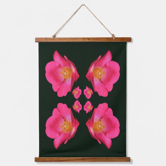 Levendige roze rozenblaadjes Abstract Hangend Wandkleed (Voorkant)
