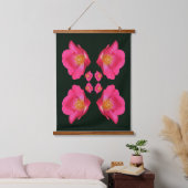 Levendige roze rozenblaadjes Abstract Hangend Wandkleed (Slaapkamer)