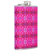Levendige roze rozenblaadjes M-formaat bloempatroo Heupfles (Rechts)