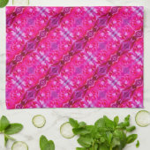 Levendige roze rozenblaadjes M-size bloemmotief Theedoek (Gevouwen)