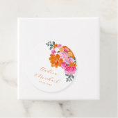 Levendige Roze Sinaasappel Bloemen Zomer Custom Br Bedankjes Labels (In situ)