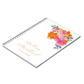 Levendige Roze Sinaasappel Bloemen Zomer Custom Br Notitieboek (Linkerzijde)
