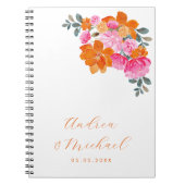 Levendige Roze Sinaasappel Bloemen Zomer Custom Br Notitieboek (Voorkant)