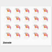 Levendige Roze Sinaasappel Bloemen Zomer Custom Br Ronde Sticker (Vel)