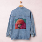 Levendige Roze Standaard Poedel & Lange Wimpers Denim Jacket (Hangar)