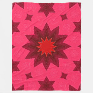 Levendige Roze Steruitbarsting Kaleidoscoop Fleece Deken