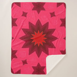 Levendige Roze Steruitbarsting Kaleidoscoop Sherpa Deken