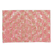 Levendige roze stof met ingewikkelde bloemige vach kussensloop (Voorkant-Rechts)