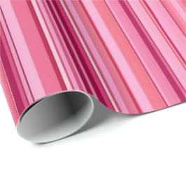 Levendige Roze Streep Gift Wrap Cadeaupapier