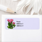 : Levendige Roze Tulpen Etiket (Insitu)
