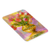 Levendige roze tulpen in gouden vaas magneet (Rechterzijde)