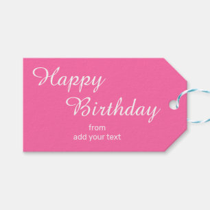 Levendige roze verjaardagscadeau Labels Cadeaulabel