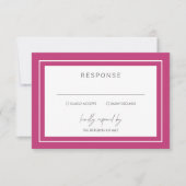Levendige Roze Vette Border Moderne bruiloft RSVP Kaartje (Voorkant)
