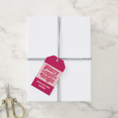 Levendige Roze Vrolijk en Helder Kerstmis Cadeaulabel (Met Touw)