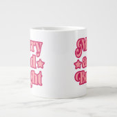 Levendige Roze Vrolijk en Helder Kerstmis Grote Koffiekop (Voorkant)