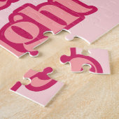 Levendige Roze Vrolijk en Helder Kerstmis Legpuzzel (Zijkant)