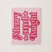 Levendige Roze Vrolijk en Helder Kerstmis Legpuzzel (Verticaal)