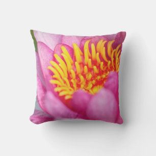 Levendige Roze Waterlelie Close-up Kussen