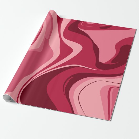 Levendige roze wervelingen van passie cadeaupapier (Uitgerold)