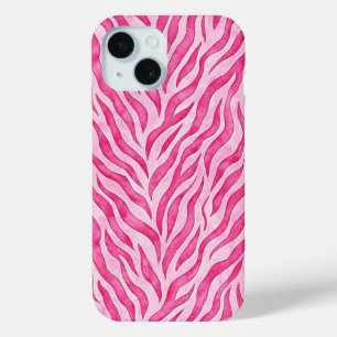 Levendige Roze Zebraprint iPhone 15 Case