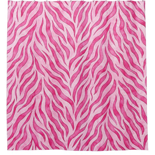 Levendige Roze Zebraprint Douchegordijn (Voorkant)