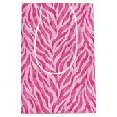 Levendige Roze Zebraprint Medium Cadeauzakje (Voorkant)