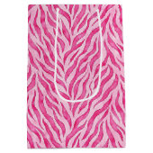 Levendige Roze Zebraprint Medium Cadeauzakje (Achterkant)