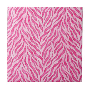 Levendige Roze Zebraprint Tegeltje