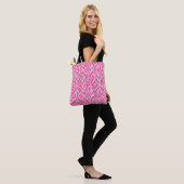 Levendige Roze Zebraprint Tote Bag (Op model)