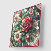 Levendige Rozen en lelies arrangement Vierkante Klok (Hoek)