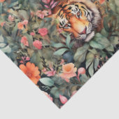 Levendige rozen en tijgers oerwoud tissuepapier (Detail)