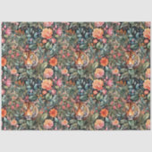 Levendige rozen en tijgers oerwoud tissuepapier (Voorkant)